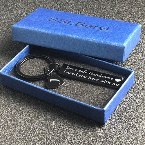 Vista 7 de SSLBeryl Llavero seguro para conducir, regalo para el día de San Valentín, aniversario, cumpleaños, llavero, regalo para él, marido, papá, novio