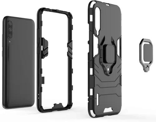 Vista 5 de Compatible con Xiaomi Mi A3 Lite, Mi 9 Lite, Mi CC9, soporte de anillo de metal con agarre a prueba de golpes