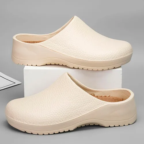 Vista 3 de ihinzry Zuecos de chef profesional, antideslizantes, impermeables, zapatos de trabajo para enfermeras, personal de cocina con soporte de arco