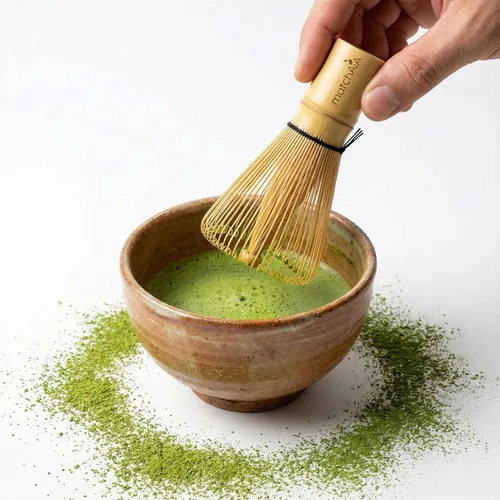 Vista 2 de MatchAiA Batidor de bambú matcha prémium (Chasen) – Batidor de té japonés tradicional hecho a mano de 100 puntas para matcha ceremonial y lattes