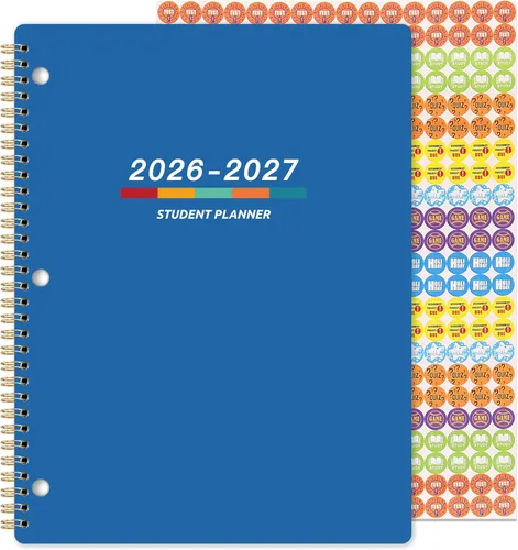 Vista 10 de Planificador escolar mensual y semanal 2026-2027 para estudiantes 2026-2027 Negro