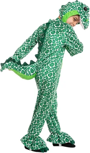 Vista 3 de Spooktacular Creations Child Realistic T-Rex Green-spotted dinosaur Costume for Unisex Toddler Kids Halloween Dress Up Party