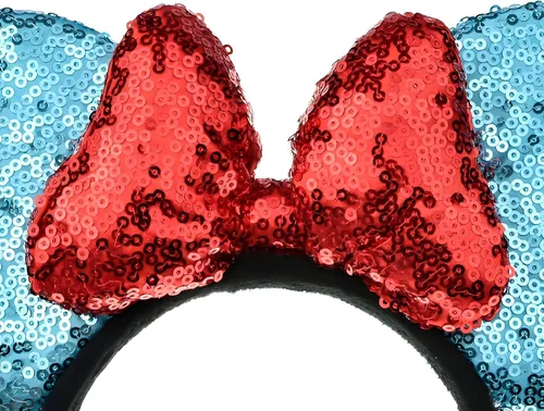 Vista 8 de A Miaow Diadema de Orejas de Ratón Negro 3D con Lentejuelas MM Purpurina Mariposa Hebilla para Cabello Suministros del Parque Adultos Mujeres