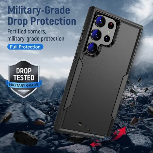 Vista 6 de Funda para S23 Ultra, con protector de pantalla HD [probada contra caídas de grado militar], resistente, resistente, a prueba de golpes, para Galax