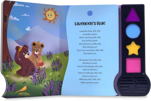 Vista 5 de Libro musical para niños pequeños con canciones de cuna, juguete interactivo, centelleante, estrellita centelleante, cantar, libro de sonido