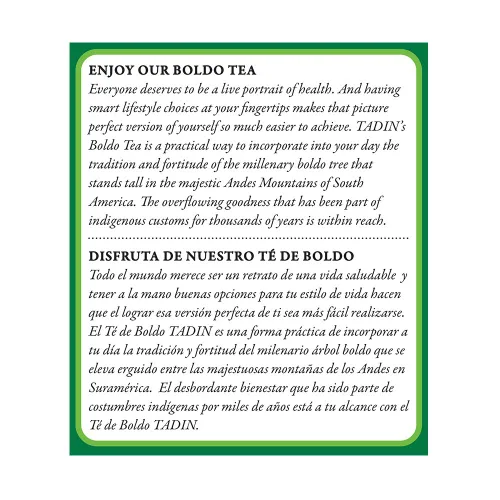 Vista 3 de Tadin Té de hierbas Boldo. Sin cafeína. 24 bolsas de té. 1.18 oz. Paquete de 3