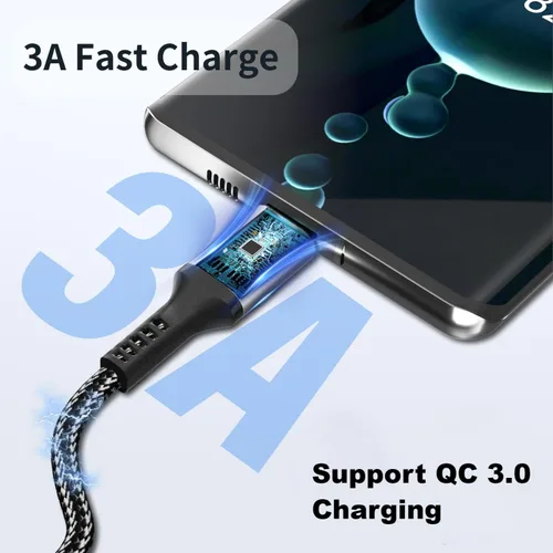 Vista 3 de Cable USB C de 20 pies, cable de carga rápida USB A a USB C 3A, cable de carga tipo C extralargo compatible con iPhone 15/15 Plus/15 Pro/15 Pro Max