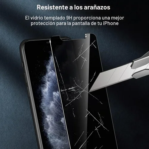 Vista 4 de WHPXJY Paquete de 2 protectores de pantalla de privacidad para iPhone 11 Pro Max y iPhone Xs Max, anti-espía, inastillable, película de vidrio