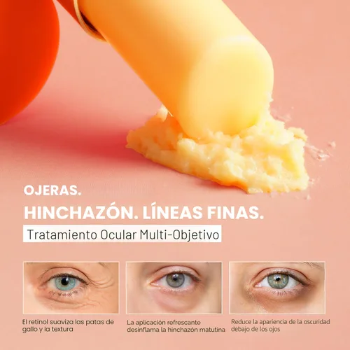 Vista 4 de VELAMO ADVANCED Retinol Eye Stick: bálsamo renovador y reafirmante debajo de los ojos para ojeras, hinchazón, líneas finas y arrugas, esenciales