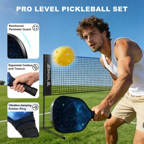 Vista 4 de BAGAIL Badminton Net, Height Adjustable (Up to 5.1')