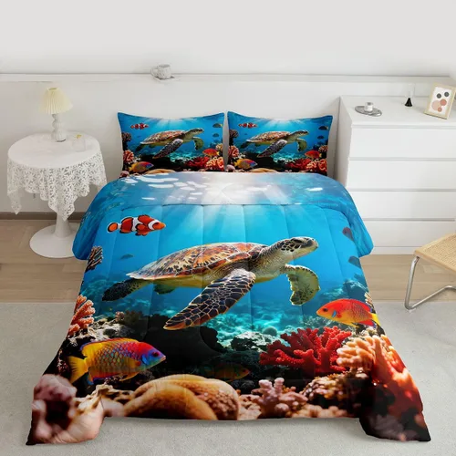 Vista 25 de Juego de edredón de brújula azul marino, tamaño individual, 2 piezas, diseño náutico de vela, estilo simple, para niños, adolescentes, adultos