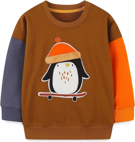 Vista 129 de Bumeex Sudaderas con cuello redondo para niños de 2 a 7 años