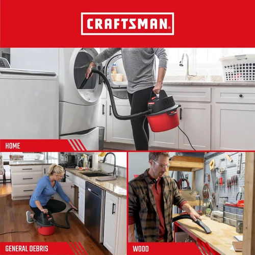 Vista 4 de CRAFTSMAN CMXZVBE38737 - Bolsas de filtro de repuesto para aspiradora de residuos generales genuinos en seco y húmedo con banda de retención