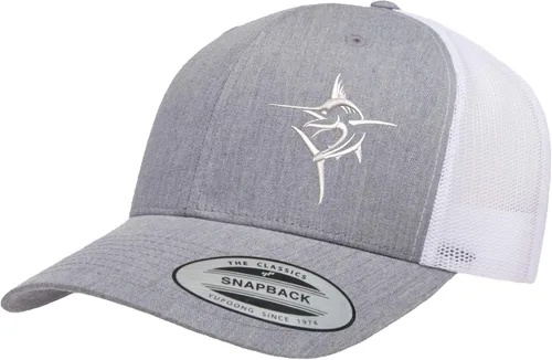 Vista 18 de Embroidered Swordfish Trucker Hat for Men & Women – Adjustable Mesh Back Snapback Baseball Cap for Fishing Negro-swwt
