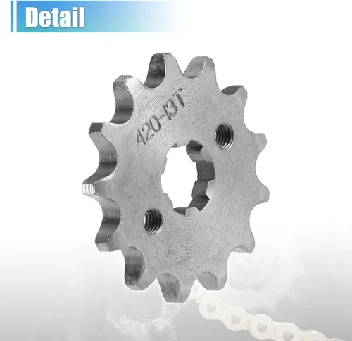 Vista 6 de X AUTOHAUX 1 juego de 420 estilos 13 dientes 0.669 in ID motocicleta piñón delantero motor apto para motocicleta 50cc 70cc 110cc 125cc motocicleta