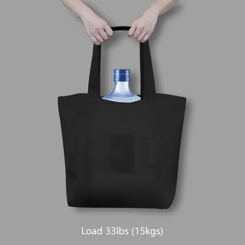 Vista 6 de TOPDesign - Paquete de 1 bolsa de lona de algodón, superfuerte, 12 onzas, bolsa para compras reutilizable, de tela, diseño moderno, en dos tonos