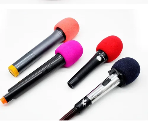 Vista 6 de Yiasangly Funda para micrófono, cubierta de micrófono de espuma gruesa, parabrisas de micrófono de escenario de mano, fundas de espuma