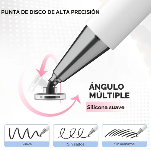 Vista 5 de Lápiz para Tablet, Lápiz Stylus con Punta de Disco Capacitiva y Tapa Magnética Compatible con Todas las Pantallas Táctiles, Lápices para Apple iPad