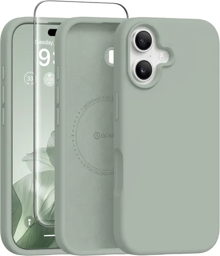 Vista 223 de GONEZ Funda magnética para iPhone 12 Case / 12 Pro Case, compatible con MagSafe, [protector de pantalla + protector de lente de cámara], funda