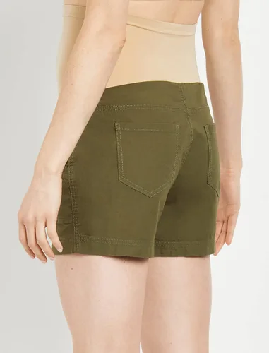 Vista 4 de Motherhood Maternity Pantalón corto de popelina Secret Fit para mujer