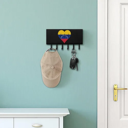 Vista 6 de Love Venezuela - Llavero decorativo para pared, con 5 ganchos, para oficina en casa