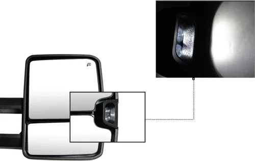 Vista 6 de AERDM Espejos de remolque compatibles con espejo lateral Chevy Silverado 2003-2007, espejos de remolque GMC Sierra con calefacción eléctrica
