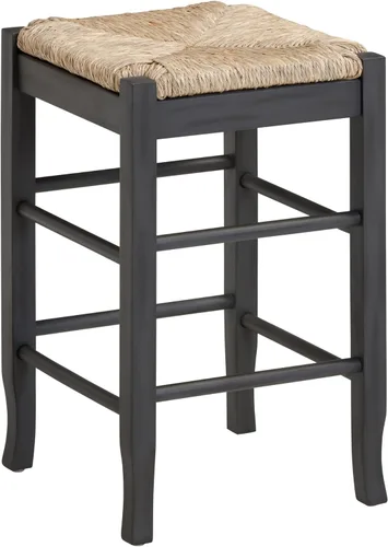 Vista 8 de Boraam Taburete cuadrado Rush de altura para barra, 29 pulgadas, capuchino