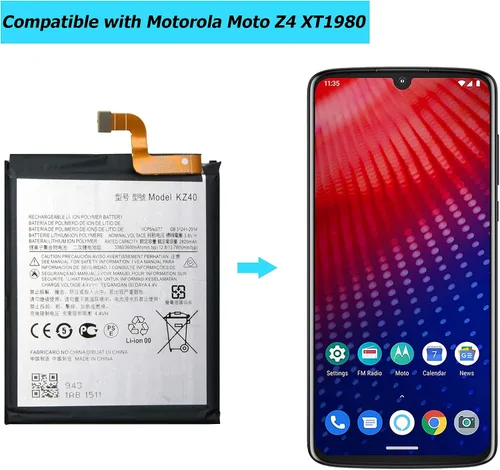 Vista 5 de KZ40 - Batería de repuesto compatible con Moto Z4 XT1980 con kit de herramientas