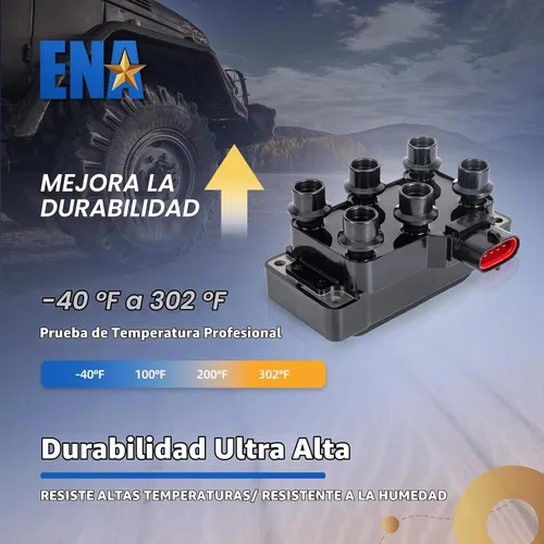 Vista 5 de ENA Paquete de bobinas de encendido compatible con Mercury Ford Mazda F150 E150 Econoline Aerostar Explorer Mustang Mystique Ranger Sable B3000