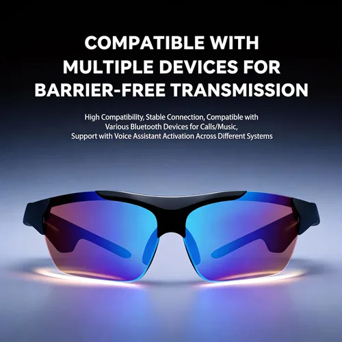 Vista 3 de Gafas inteligentes Bluetooth para hombre y mujer Gafas de audio 2026 con altavoces de oído abierto, llamadas manos libres y asistente de voz