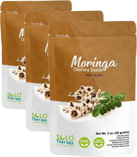 Vista 3 de Semillas de Moringa 200 Semillas Aprox. Calidad Premium PKM1 Comestibles Plantación Moringa Oleifera Malunggay Semillas De Moringa