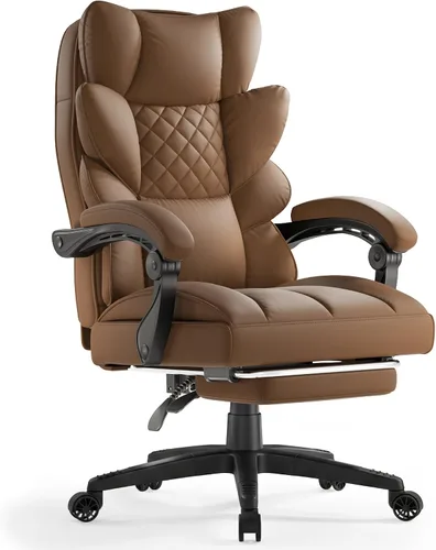 Vista 11 de Dowinx Silla de oficina grande y alta con cojín de resorte de bolsillo, sillas de juegos de computadora de respaldo alto con reposabrazos