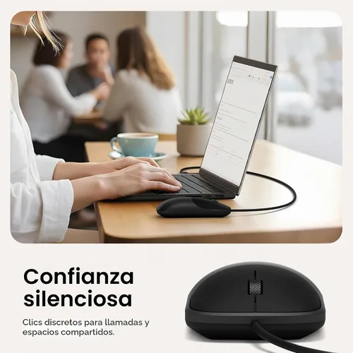 Vista 6 de Satechi Ratón delgado LX con cable, diseño USB-C de aluminio, negro Negro espacial