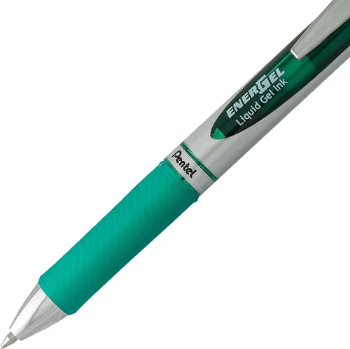 Vista 4 de Pentel EnerGel RTX - Bolígrafo de gel líquido retráctil, (¹/₃₂ pulgadas) línea mediana, punta de metal, tinta de colores surtidos, paquete de 10