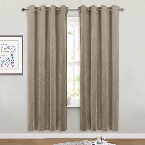 Vista 23 de StangH Cortinas de terciopelo gris de 84 pulgadas para oscurecer la habitación, con aislamiento térmico, cortinas gruesas y pesadas para sala