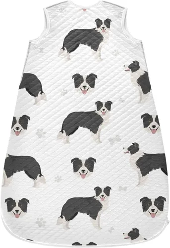Vista 2 de vvfelixl Unisex Border Collie Black Baby Sleeping Bag,Baby Wearable Blanket,Babies Sleep Sack,Sleep Suit for Toddler Infant Newborn 0-6 Months