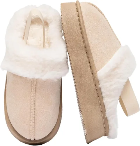 Vista 14 de Pantuflas mullidas de suela gruesa para mujeres y hombres – Zapatos cómodos de plataforma con suela antideslizante, pantuflas de tobillo corto