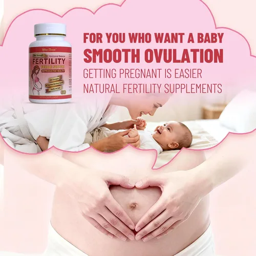 Vista 6 de Tabletas de fertilidad - Vitamina prenatal para mujeres, 60 unidades Apoyando el equilibrio hormonal, salud reproductiva, ovulación y concepción
