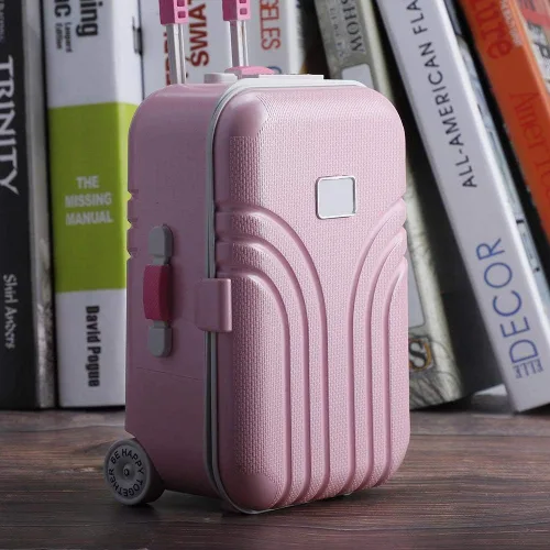 Vista 7 de Walfront Caja de almacenamiento de joyas musicales para niña caja de música con diseño de maleta bonita maleta rosa modelo de joyería regalo