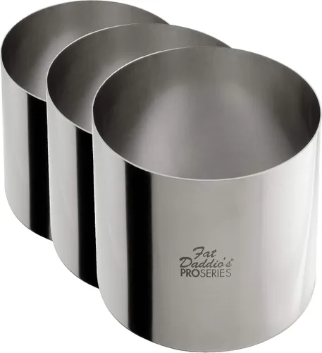 Vista 10 de Fat Daddio's Anillo redondo de acero inoxidable para pasteles y pastelería, 2.5 x 2 pulgadas