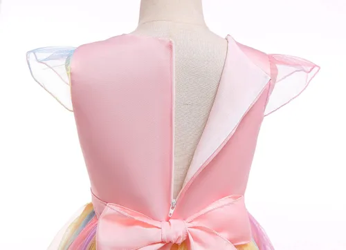 Vista 4 de Uhnice Vestido de tul con diadema para niñas diseño de unicornio