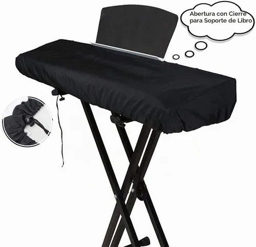 Vista 4 de Ruibo Cubierta de teclado de 61 teclas/cubierta de polvo para teclado de piano electrónico impermeable con cordón hecho de Oxford 420D