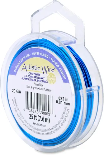 Vista 70 de Artistic Wire, Alambre de cobre de color chapado en plata de calibre 18, resistente al deslustre, amatista, 20 pies