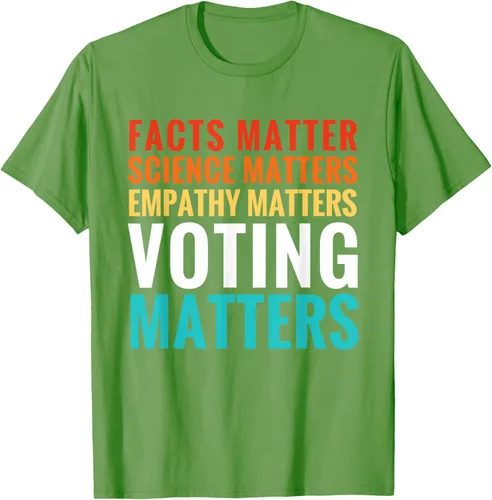 Vista 16 de Facts Matter Science Matters Voting Matters - Camiseta demócrata liberal, Negro, S