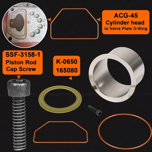 Vista 7 de K-0650 Kit de funda de cilindro de compresor de aire y anillo de compresión para compresores sin aceite Craftsman DeVilbiss Porter Cable DeWalt