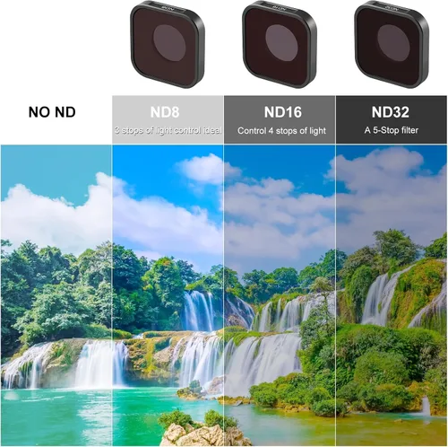 Vista 7 de PULUZ Filtro de lente ND8 para GoPro Hero11 / Hero11 Mini / HERO10 / HERO9 Kit de filtro de lente de densidad neutra negro lente protectora estándar