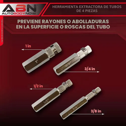 Vista 2 de ABN Juego de extractor de pezón de tubería interna, juego de llaves de tubo interno general, 4 piezas - 1, 3/4, 1/2, 3/8 pulgadas