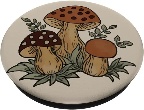 Vista 2 de Mushrooms Make Me Merry (vintage) PopSockets Swappable PopGrip