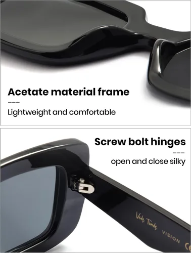 Vista 4 de Veda Tinda Vision Polarized Rectangle Sunglasses Womens and Men Retro Trendy Square 90s Sun Glasses UV400 Protection