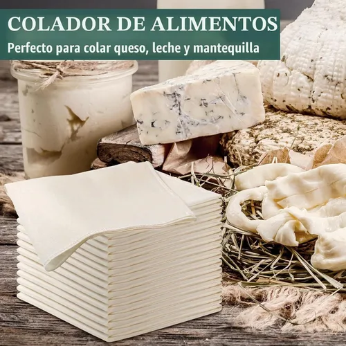 Vista 5 de Reginary - 24 piezas de paños de queso de 15 x 15 pulgadas a granel, grado 100, paño de queso con dobladillo para colar, 100 % algodón sin